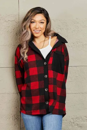 Make It Last Full Size Contrast Plaid Shacket