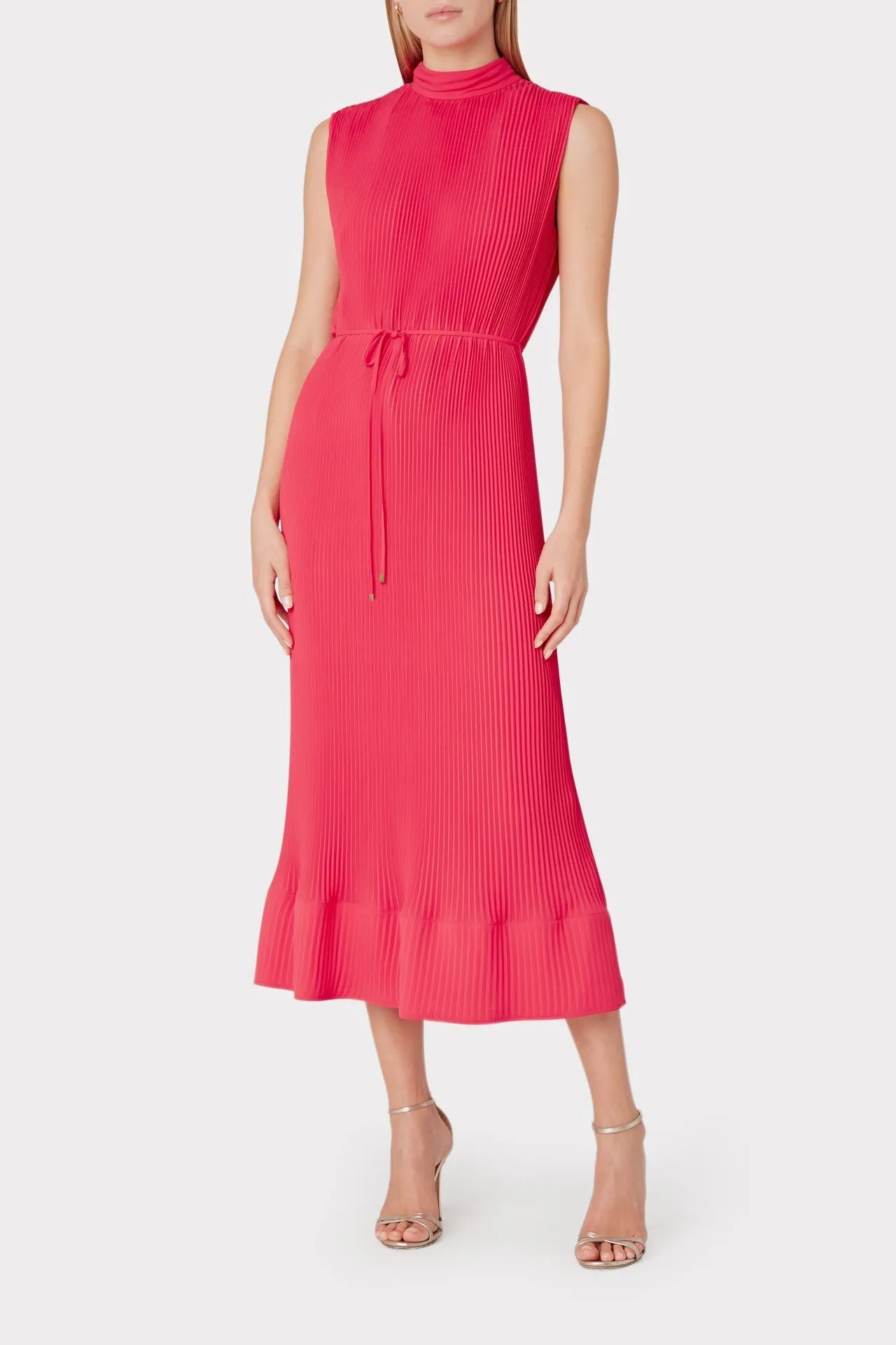 Melina Solid Pleated Dress