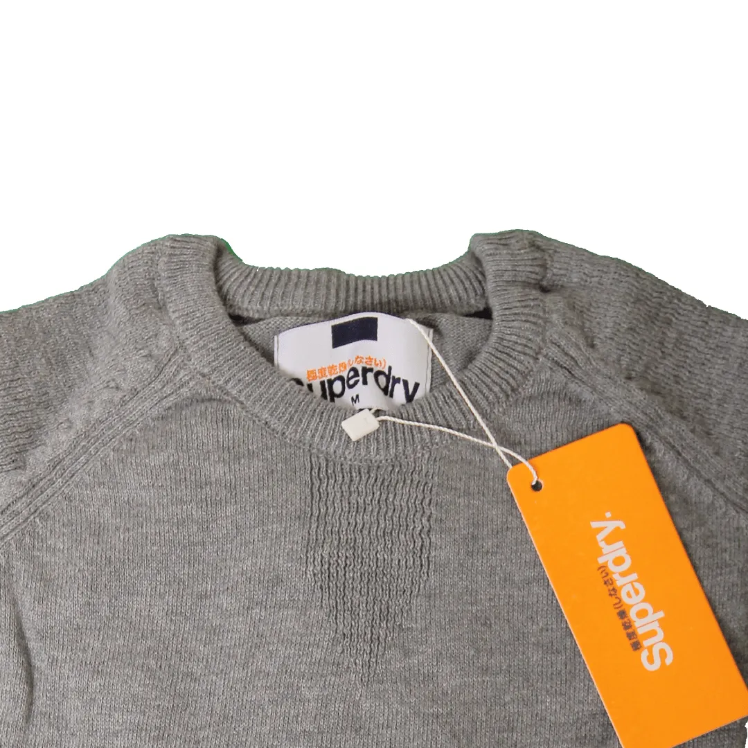 Men Basic Cotton Pullover - Grey