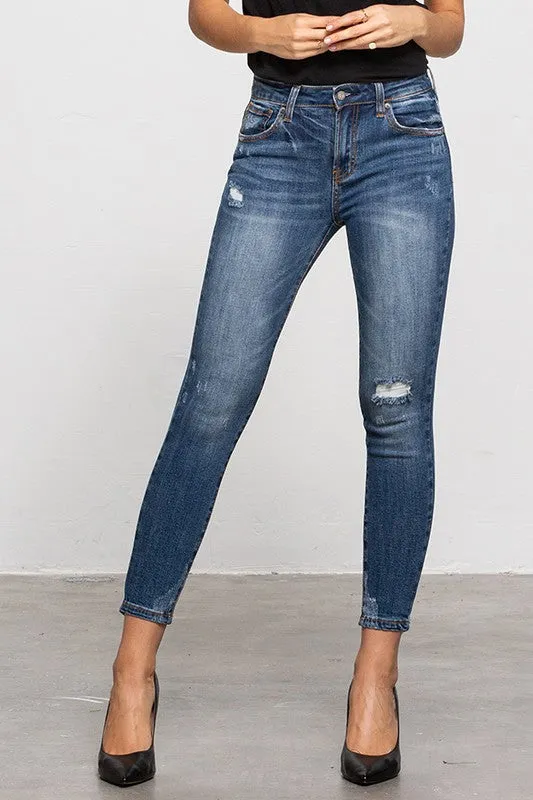 MID-RISE ANKLE SKINNY JEANS