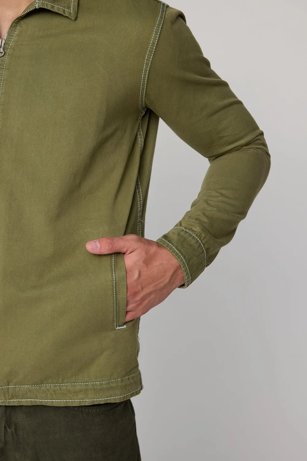 Militant Olive Men’s Long Sleeve Zip Shacket