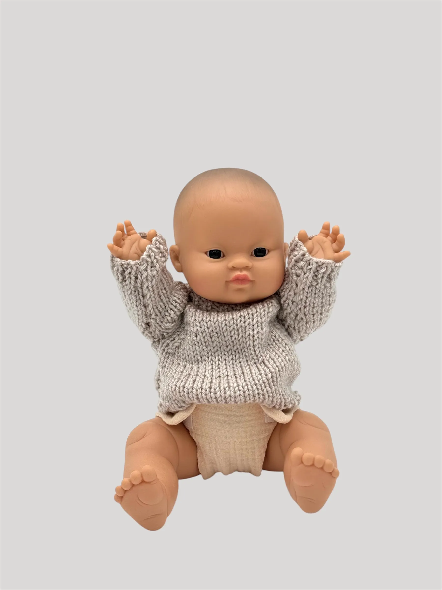 Minikane Doll Clothes | Knitted Pullover - Beige