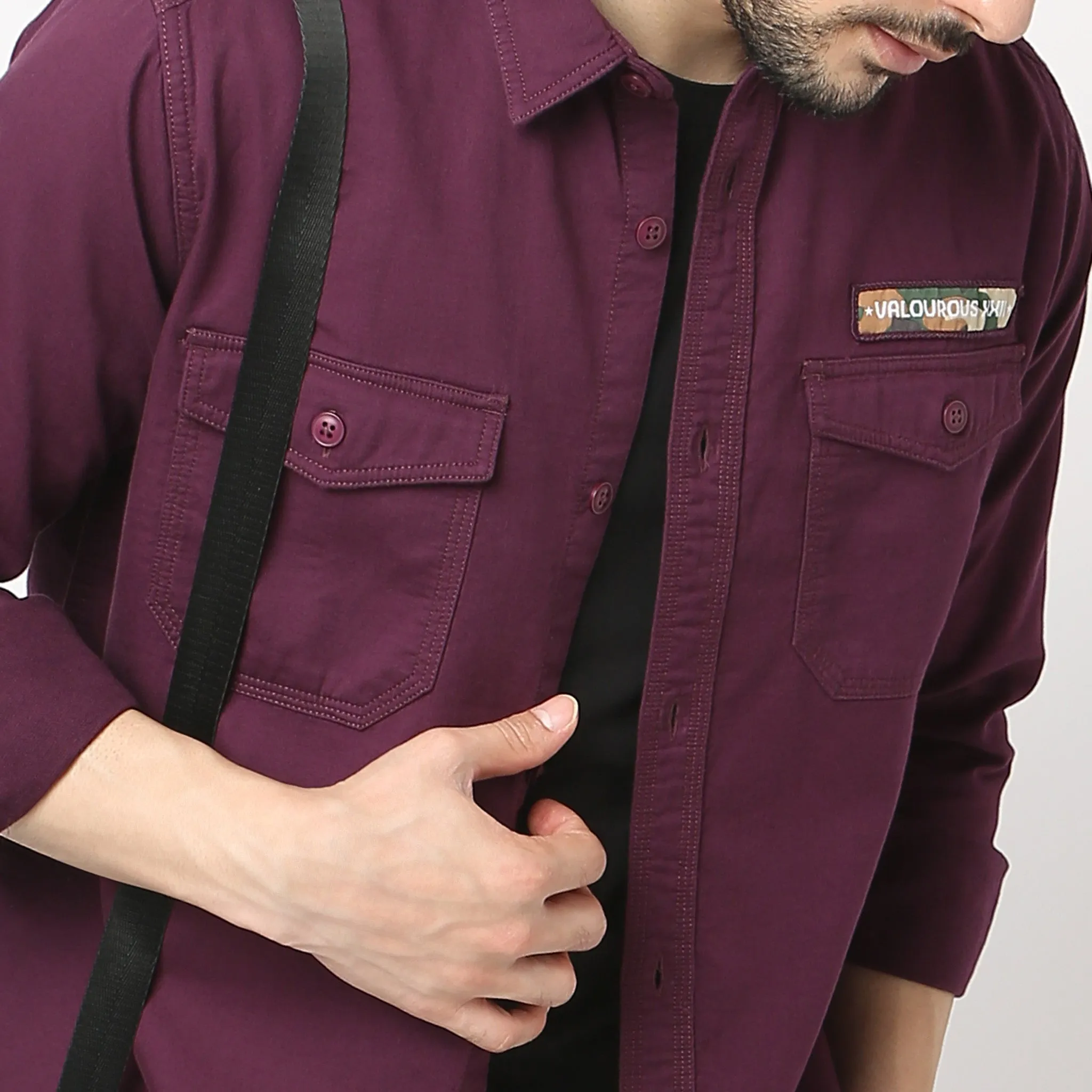 Modern Explorer - Rugged Shirt with Original Flap Pockets - Regular Fit Solid Shirt