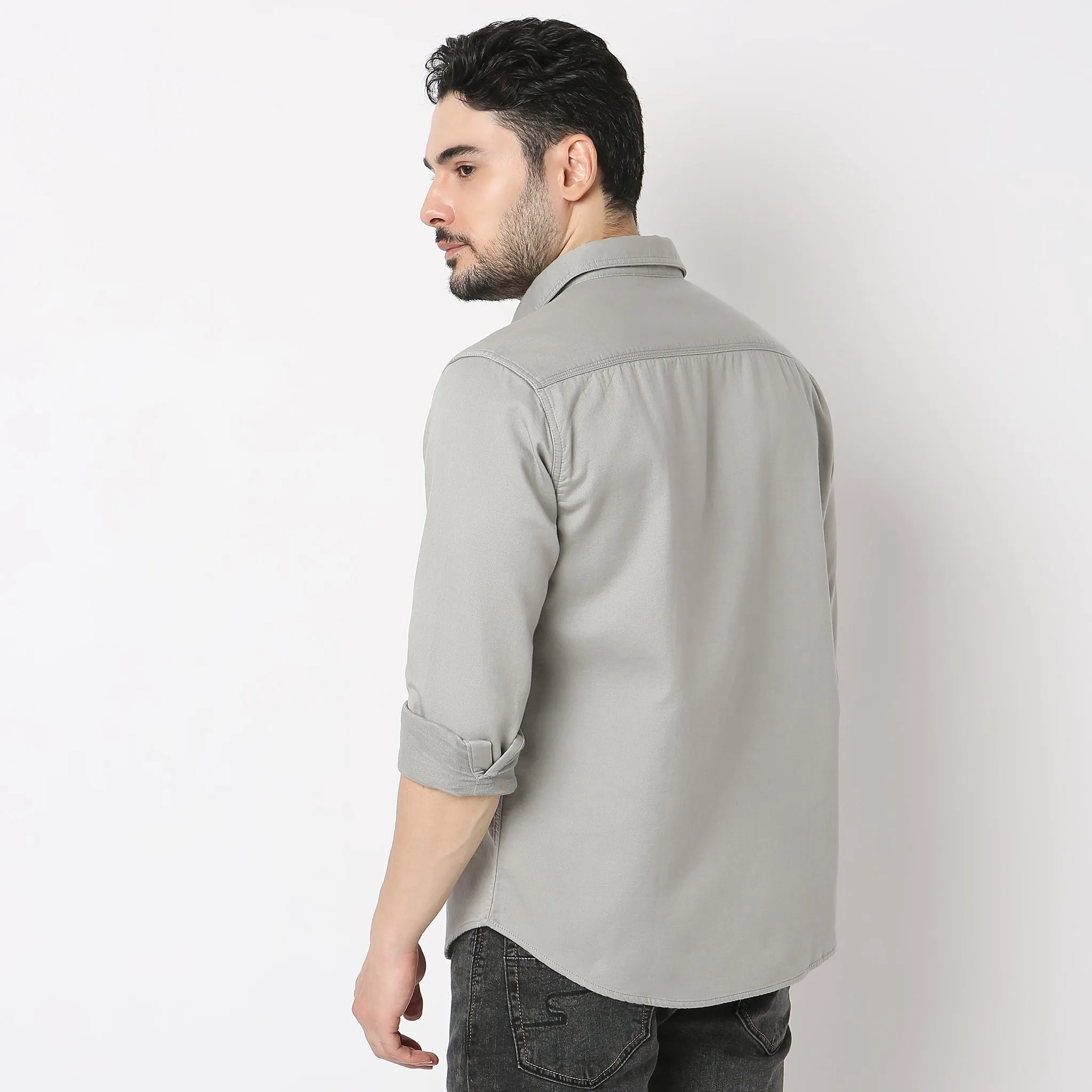 Modern Explorer - Rugged Shirt with Original Flap Pockets - Regular Fit Solid Shirt