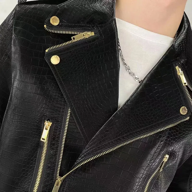 Multi Zippers Faux Leather Jacket