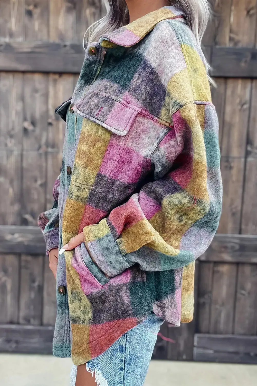 Multicolor Plaid Oversize Shacket