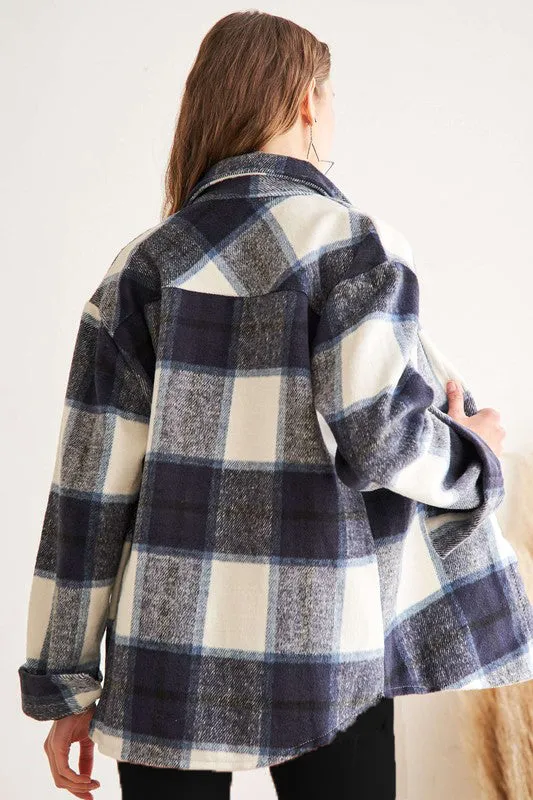 Navy Perfectly Plaid Shacket