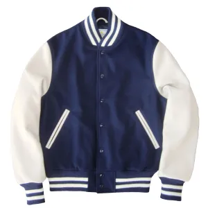 Navy/Stone Contemporary Fit Varsity Jacket