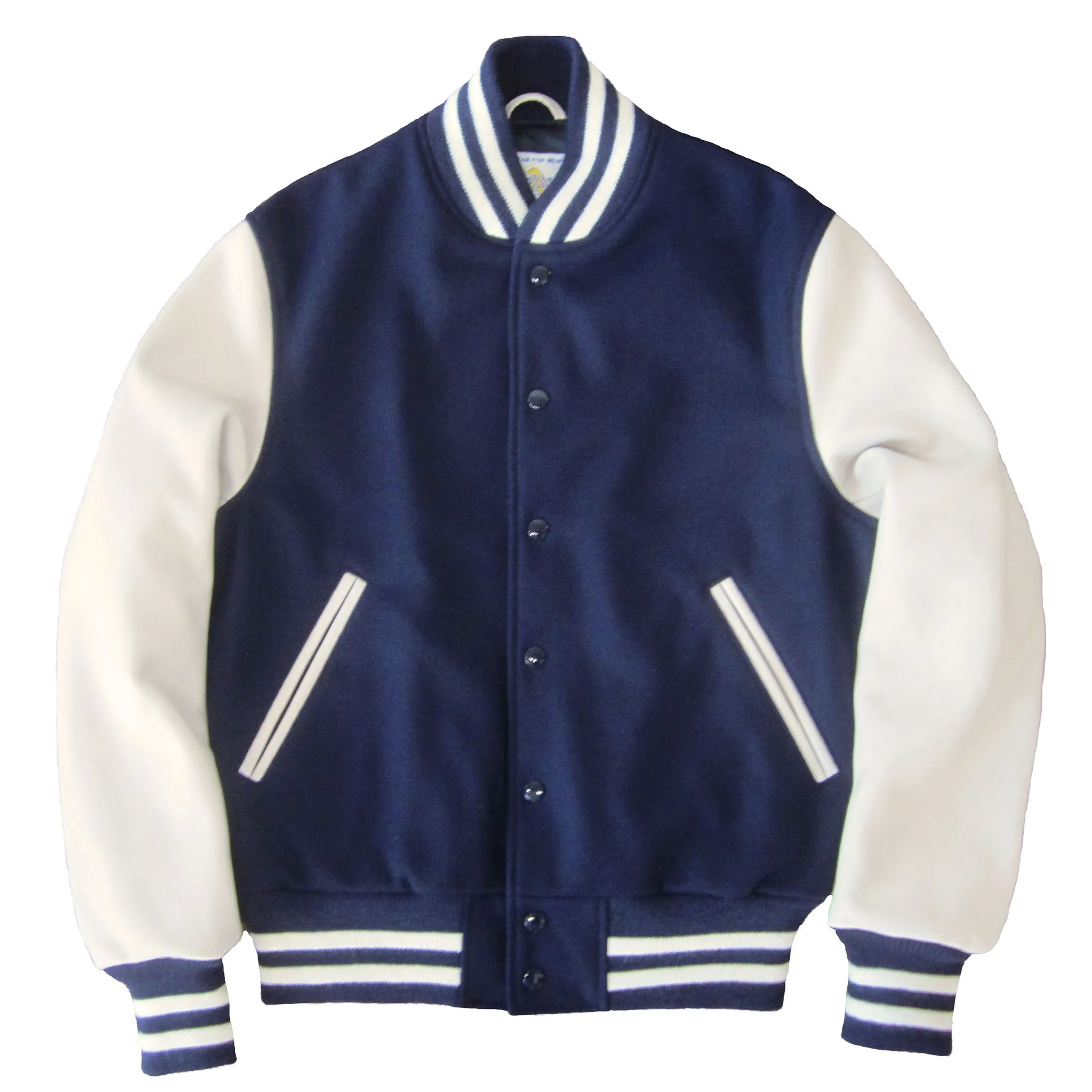 Navy/Stone Contemporary Fit Varsity Jacket