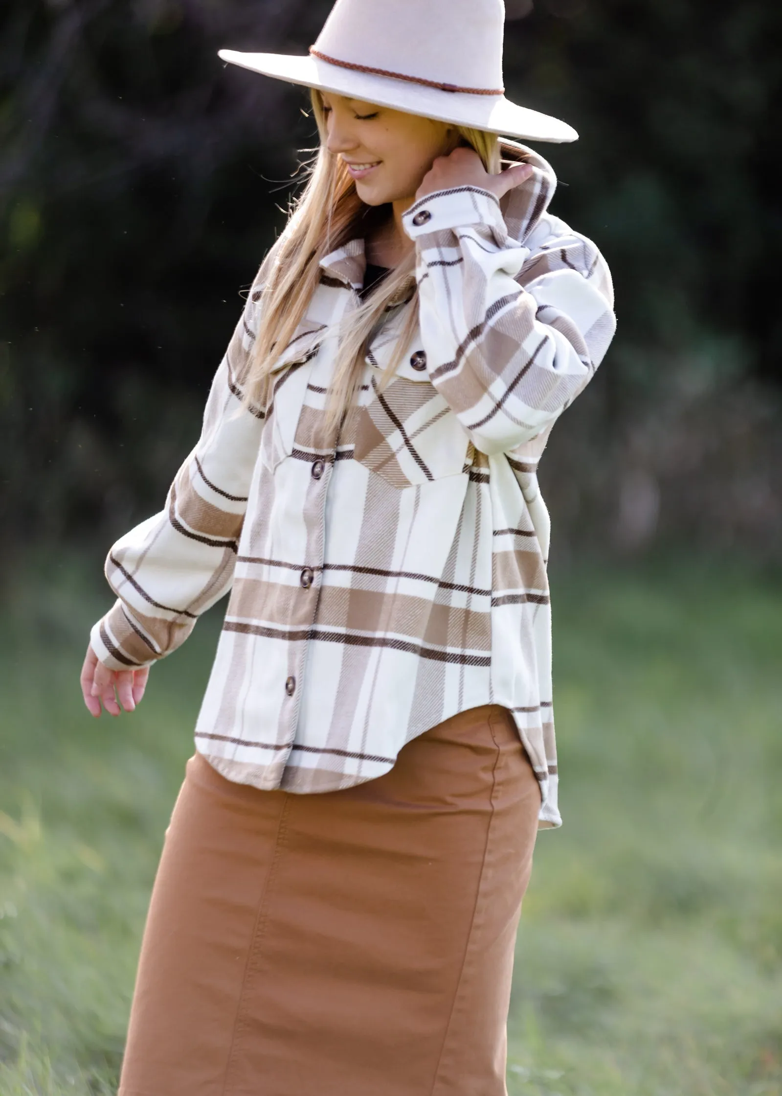 Neutral Plaid Shacket