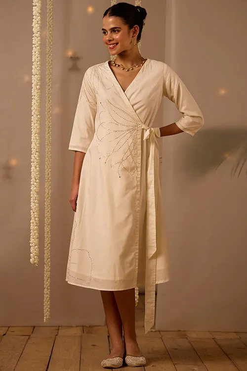 Okhai "Lumiere" Mukaish and Khaat Bharat work Wrap Dress