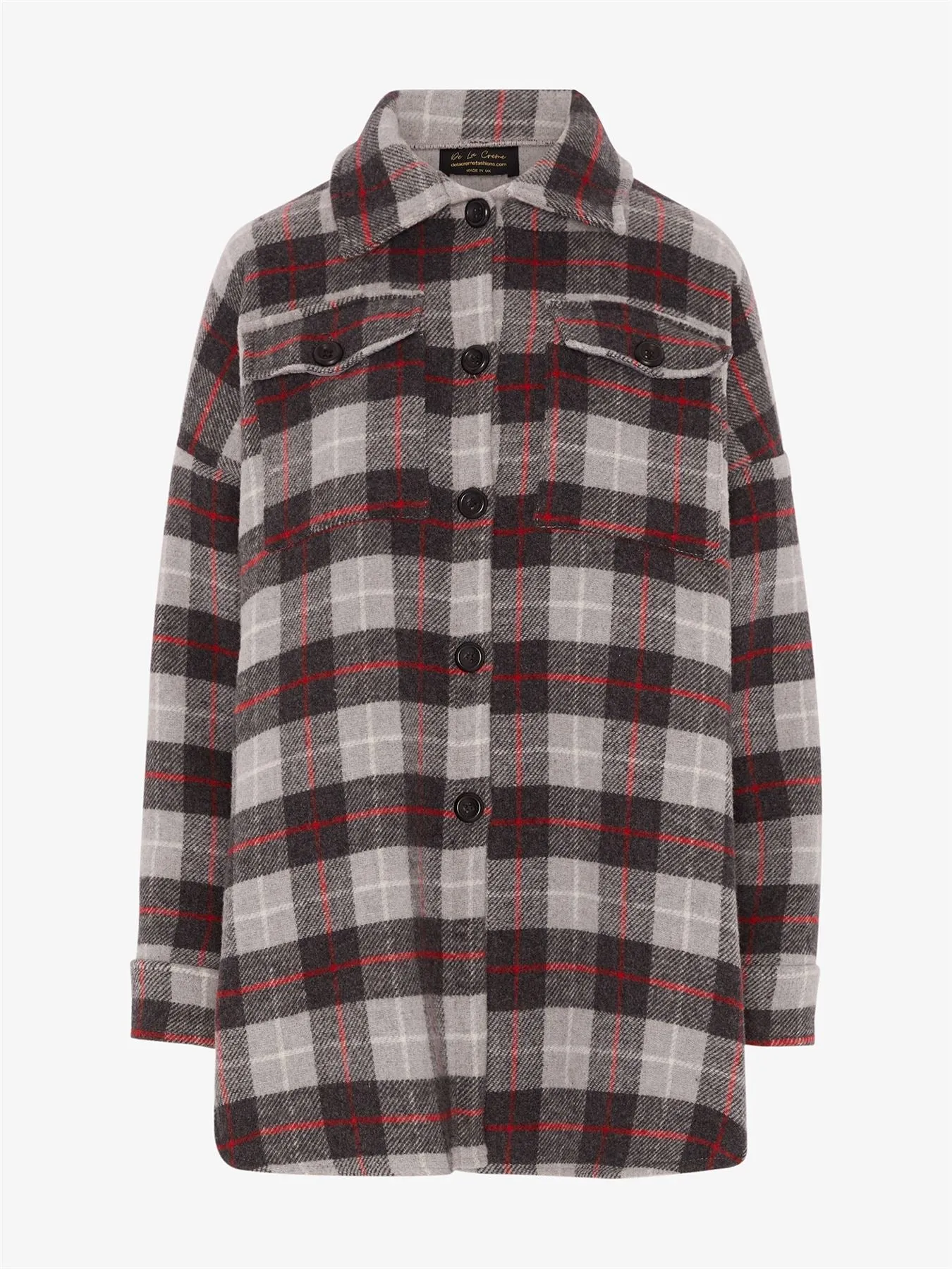 Oversized Nova Check Wool Blend Shacket