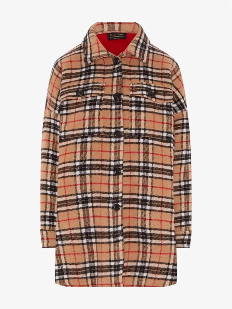 Oversized Nova Check Wool Blend Shacket