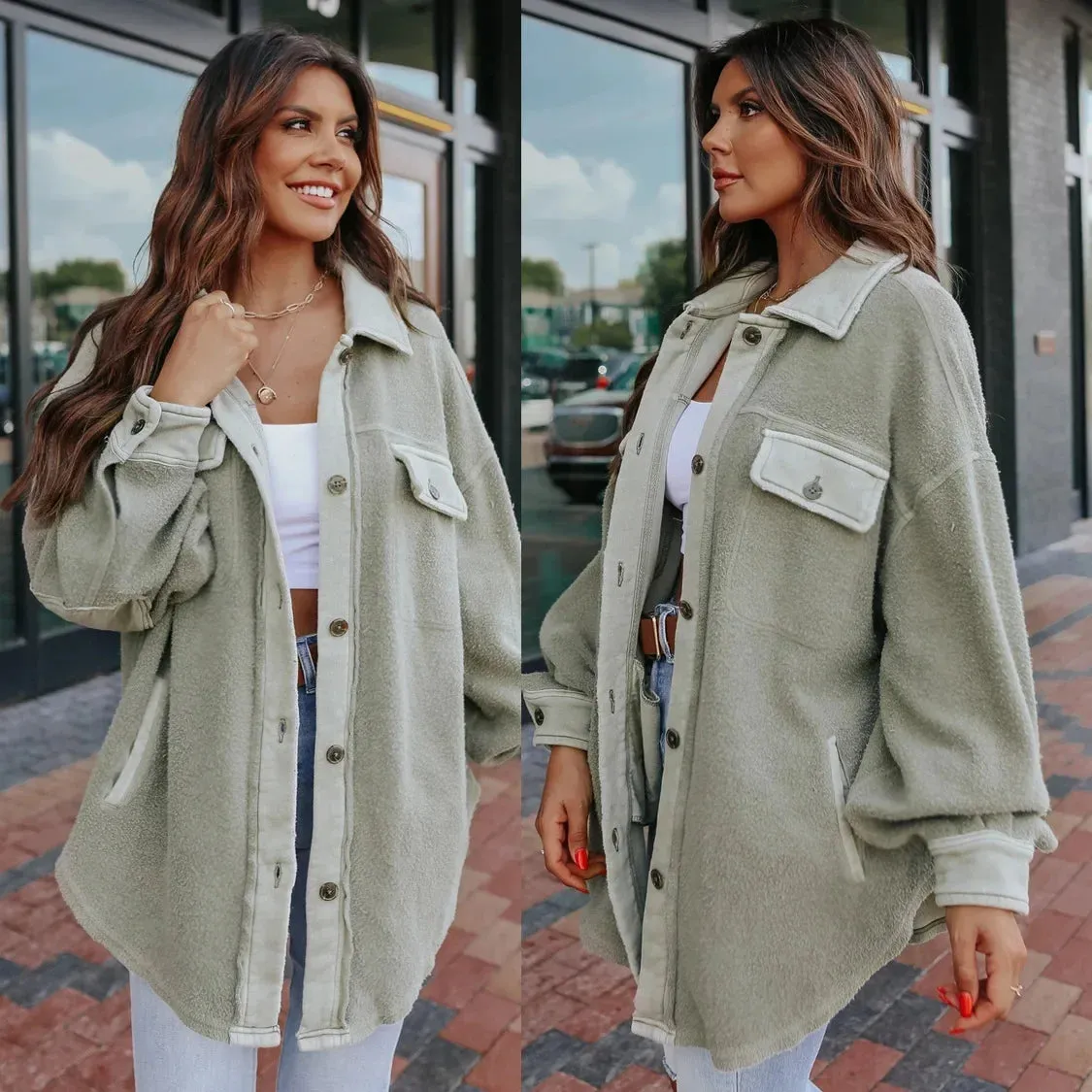 Oversized Urban Sherpa Layering Shacket