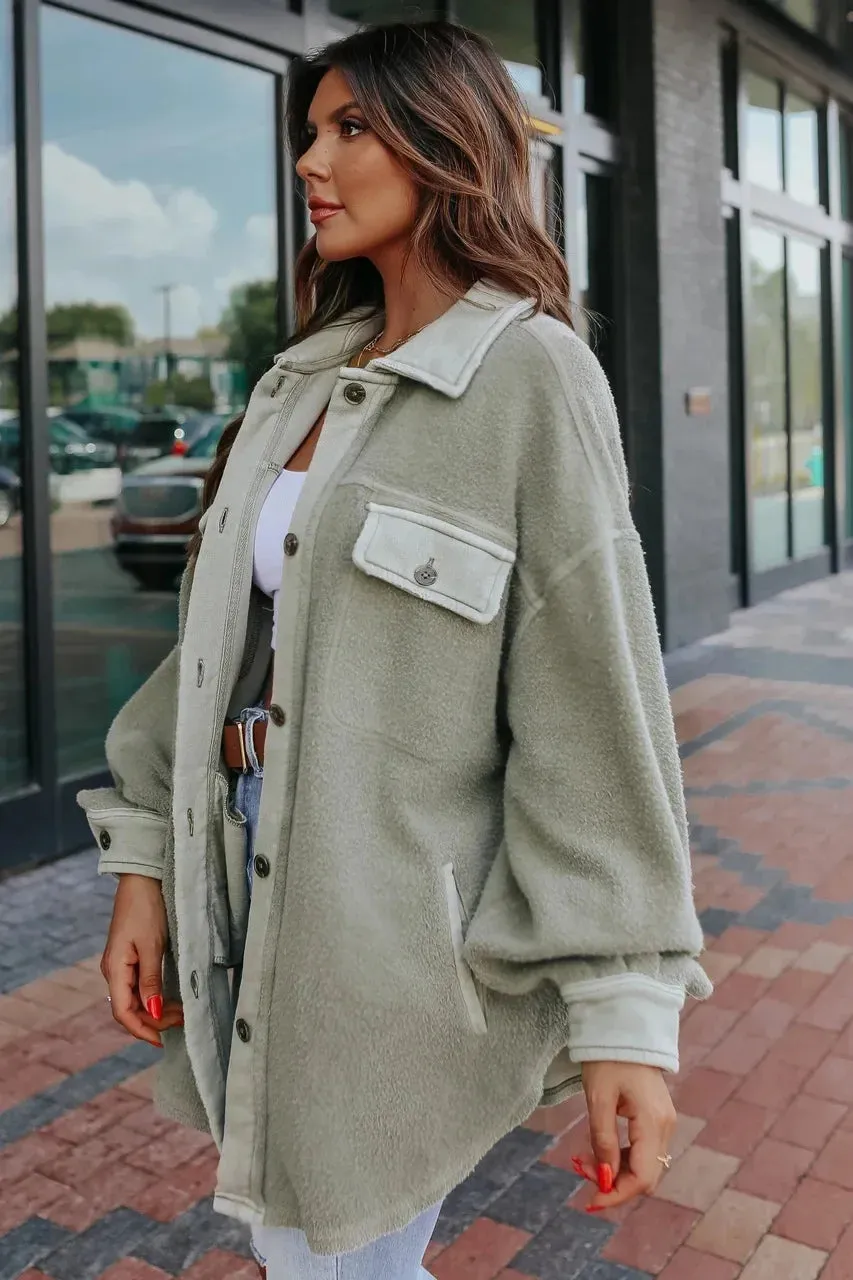 Oversized Urban Sherpa Layering Shacket