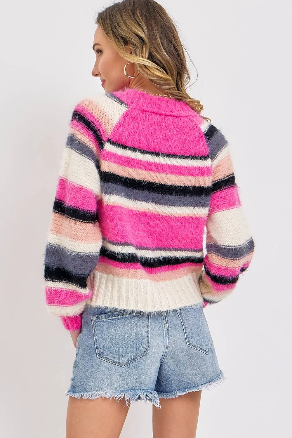 Pink Striped Comfy Sweater