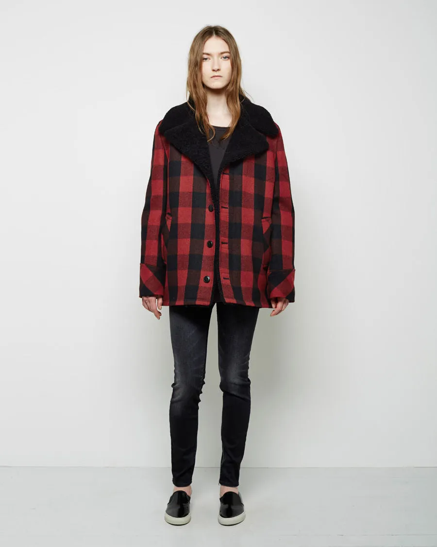 Plaid Sherpa Lined Jacket