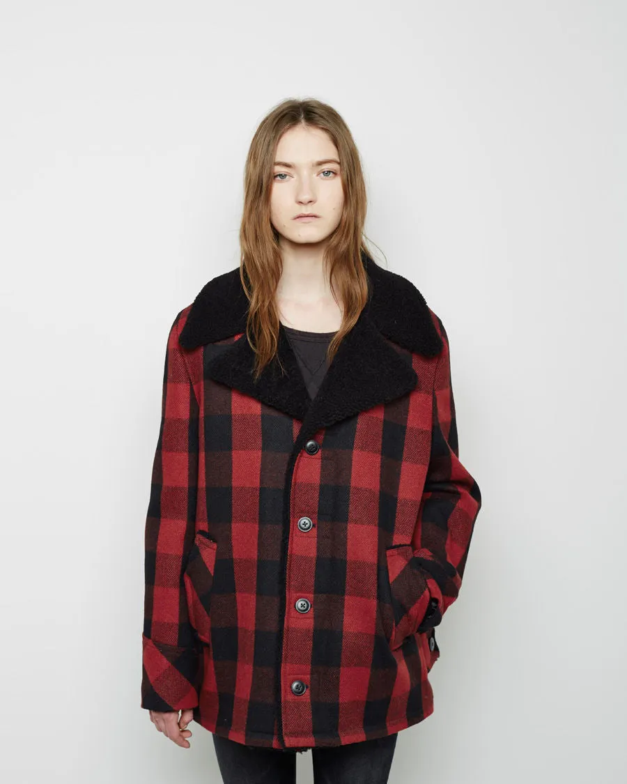 Plaid Sherpa Lined Jacket