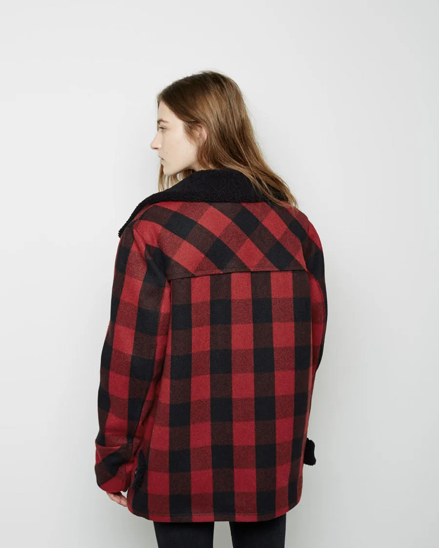 Plaid Sherpa Lined Jacket