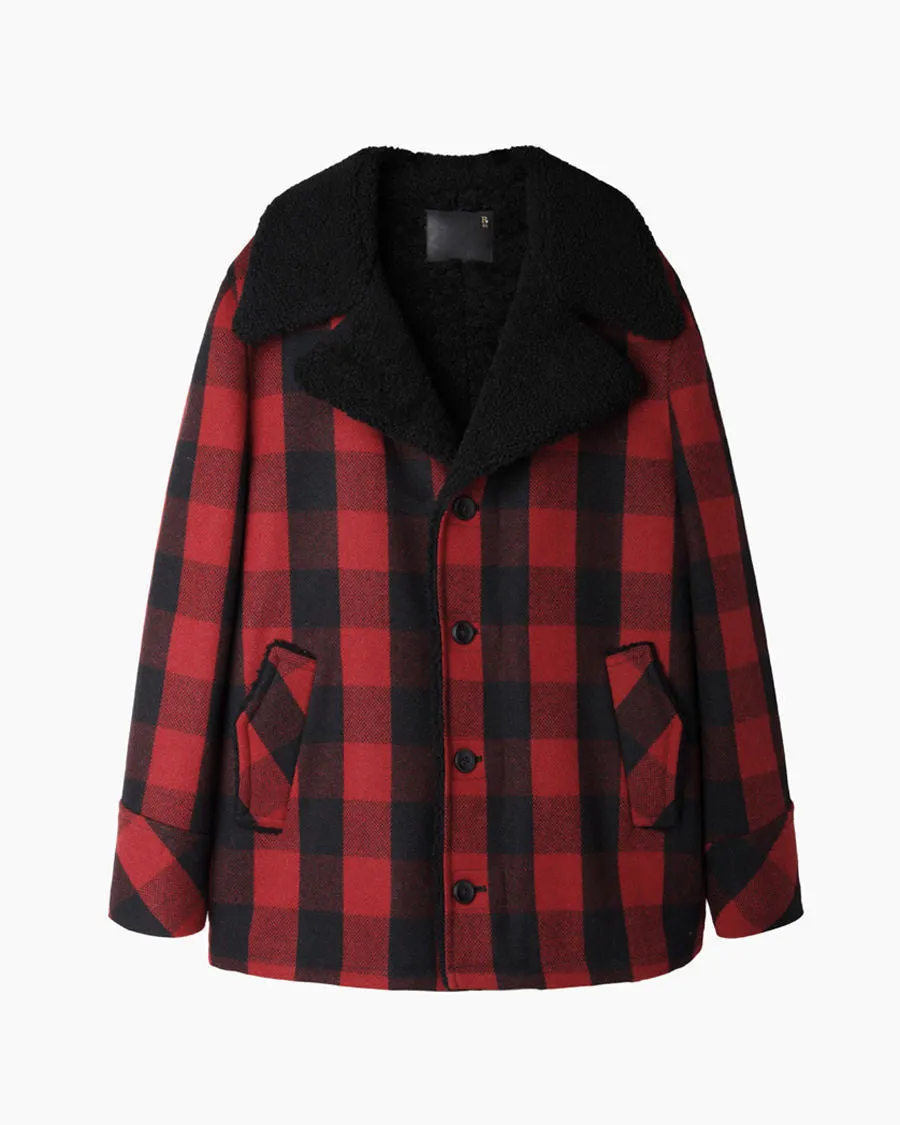 Plaid Sherpa Lined Jacket