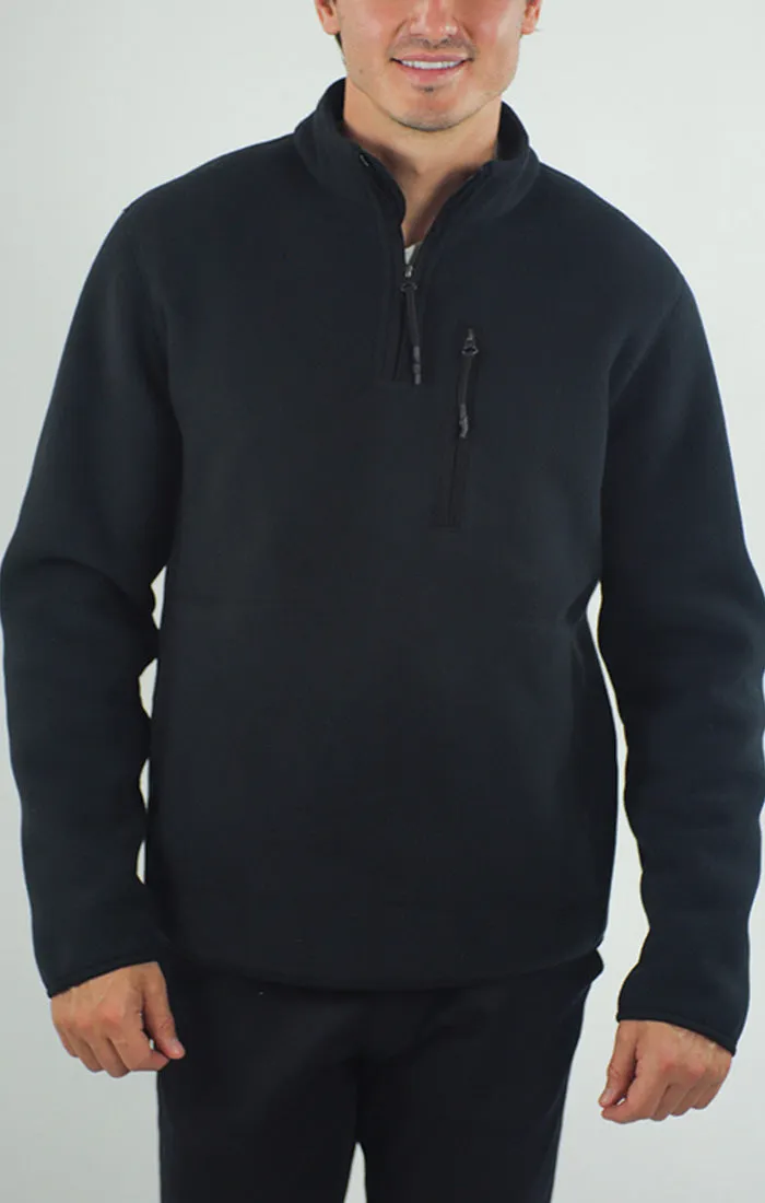 Quarter Zip Sherpa Lined Polar Fleece Pullover