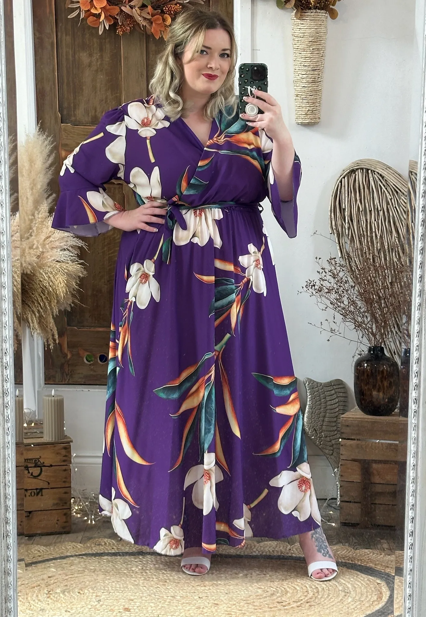 Rich Purple Bold Floral Thea Dress