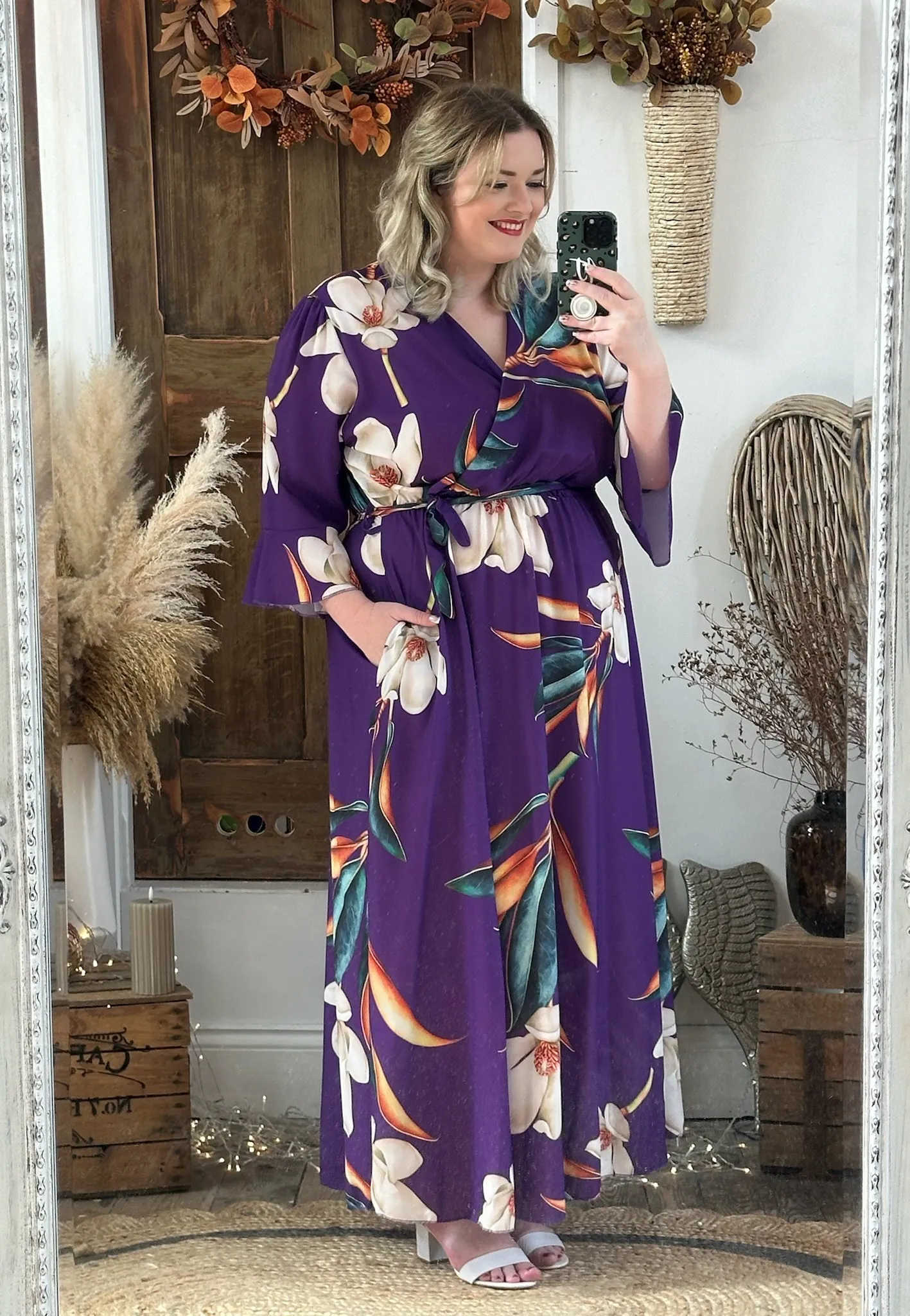 Rich Purple Bold Floral Thea Dress