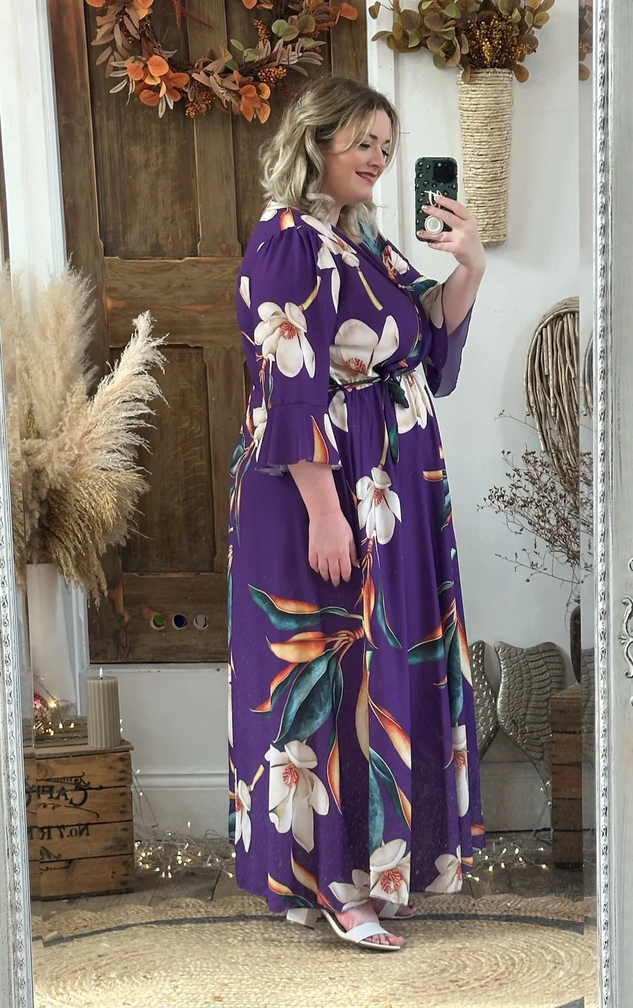 Rich Purple Bold Floral Thea Dress