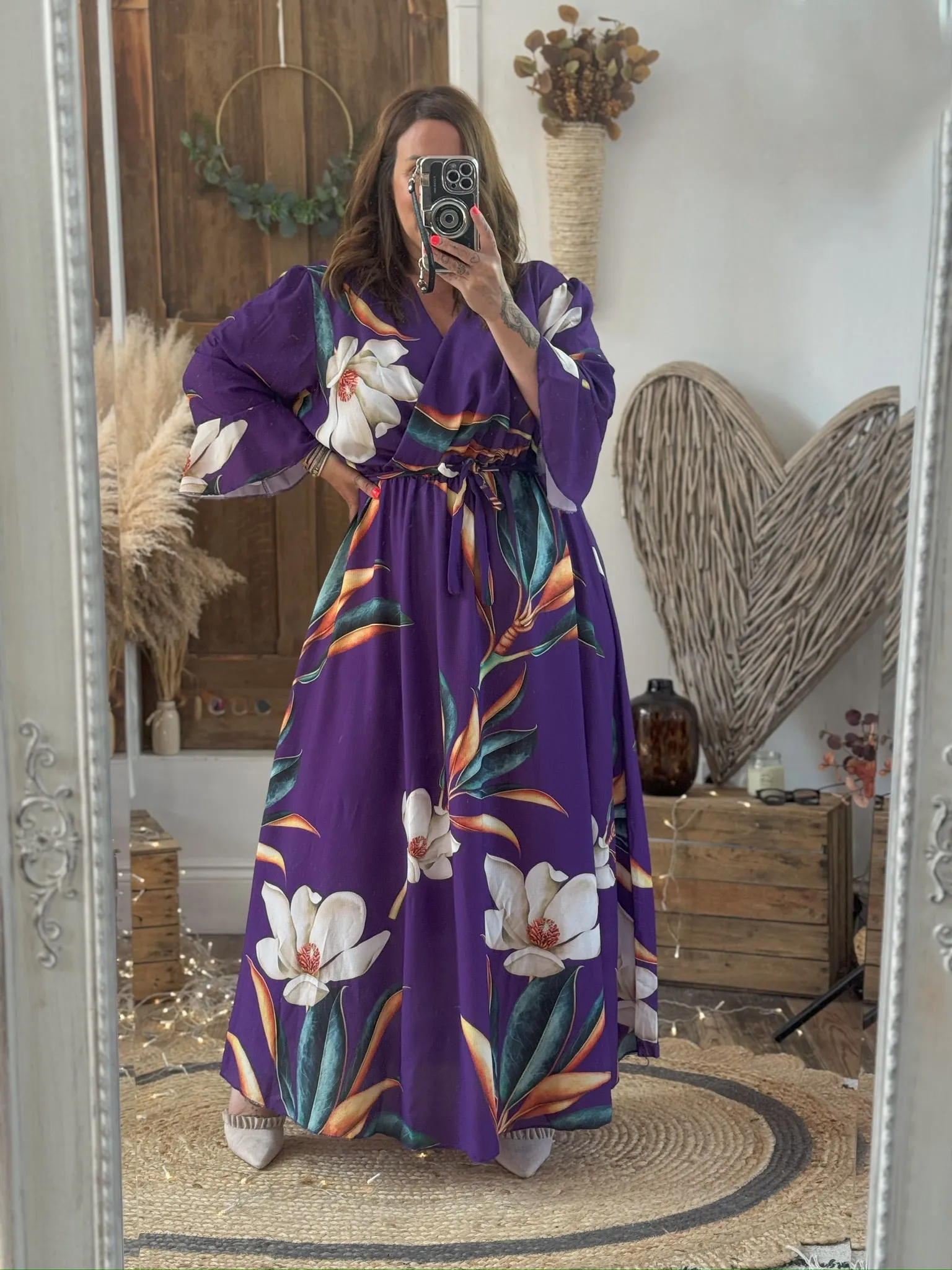 Rich Purple Bold Floral Thea Dress