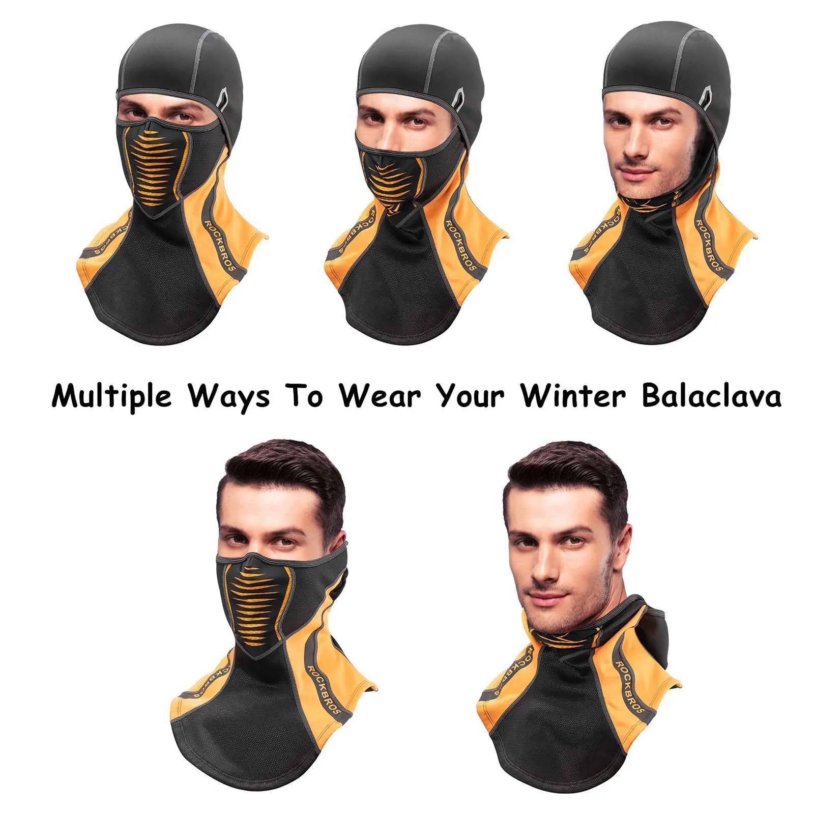 ROCKBROS Balaclava Winter Thermal Fahrrad Vollgesichtsmaske Sturmmaske