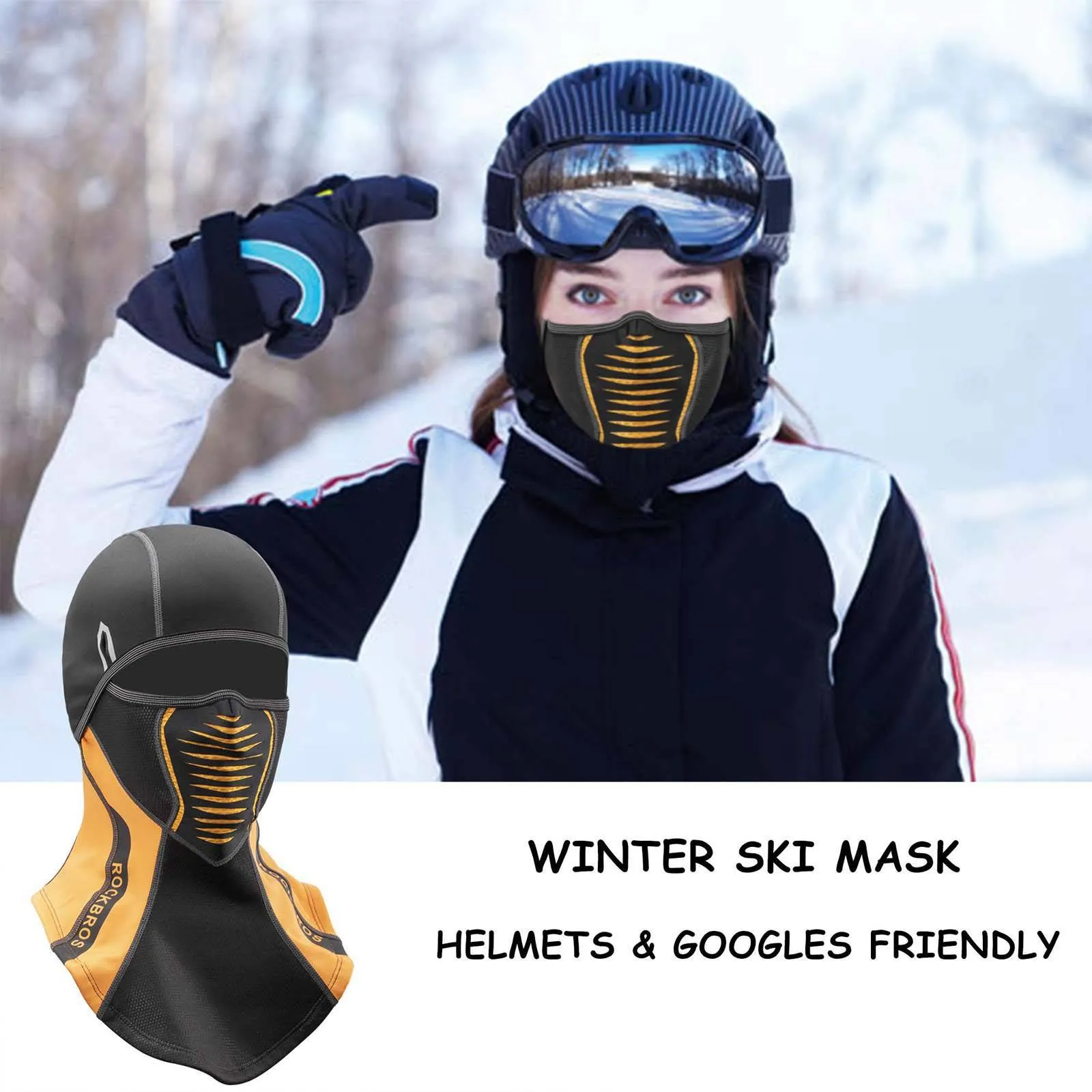 ROCKBROS Balaclava Winter Thermal Fahrrad Vollgesichtsmaske Sturmmaske