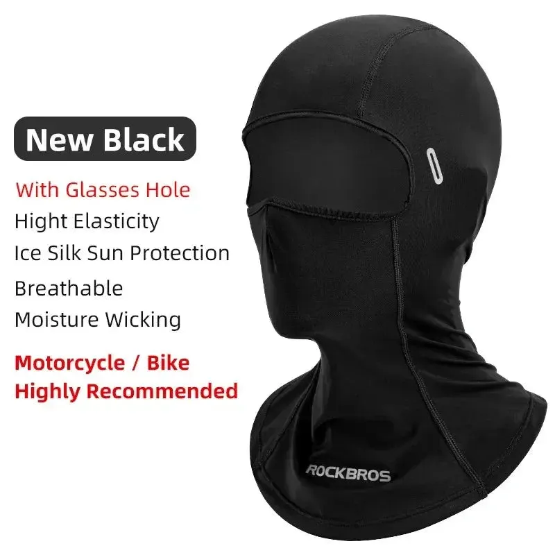 ROCKBROS Women Men's Balaclava Sun Protection Electric Bicycle Motorcycle Full Face Mask Ice Silk Headgear Cycling Spring Summer