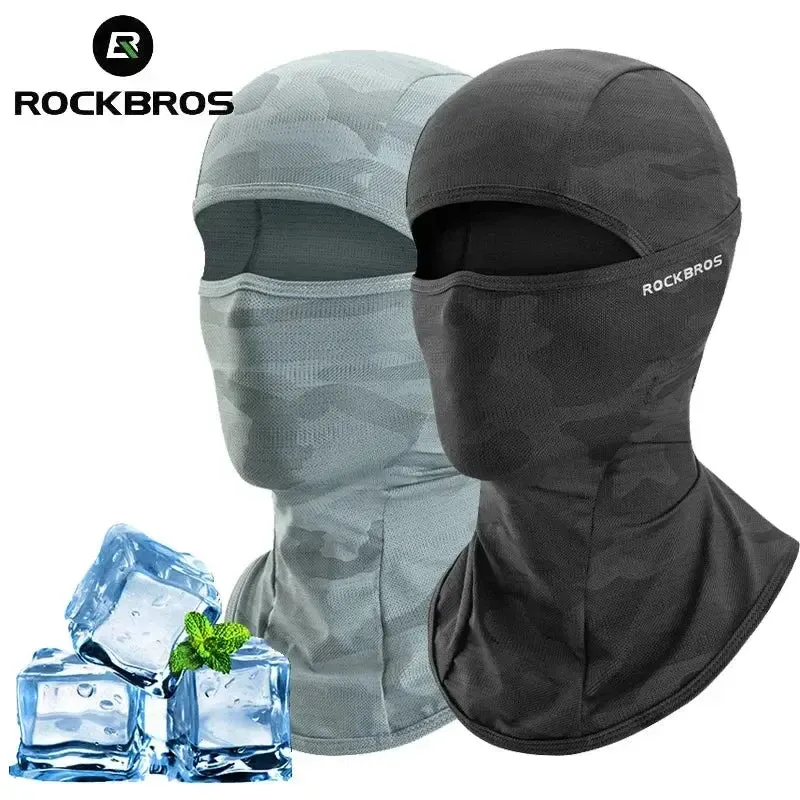 ROCKBROS Women Men's Balaclava Sun Protection Electric Bicycle Motorcycle Full Face Mask Ice Silk Headgear Cycling Spring Summer