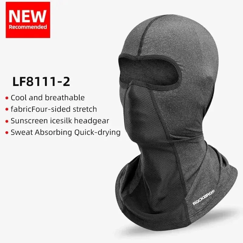 ROCKBROS Women Men's Balaclava Sun Protection Electric Bicycle Motorcycle Full Face Mask Ice Silk Headgear Cycling Spring Summer