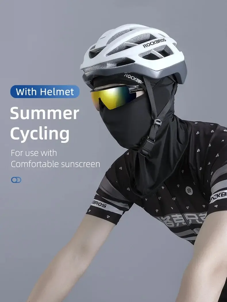 ROCKBROS Women Men's Balaclava Sun Protection Electric Bicycle Motorcycle Full Face Mask Ice Silk Headgear Cycling Spring Summer