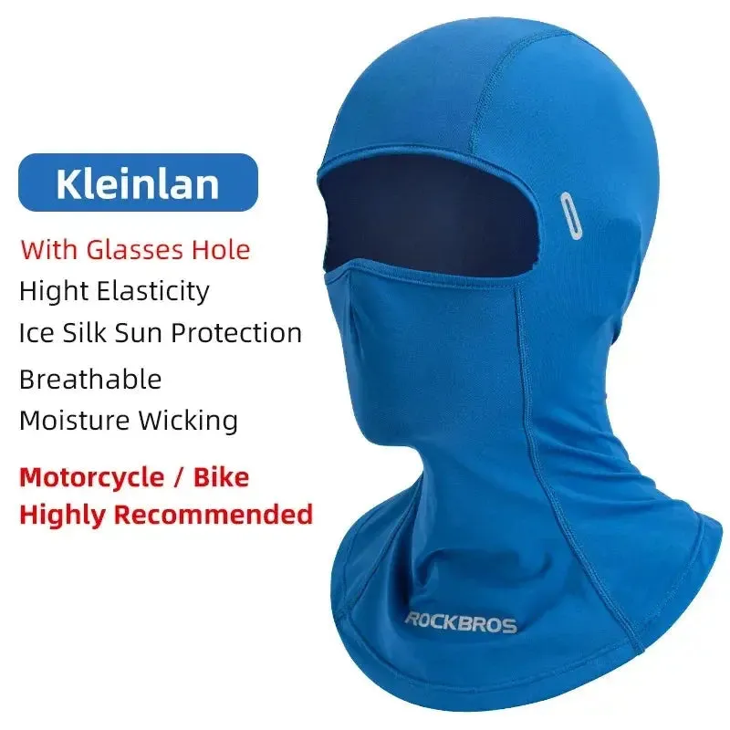 ROCKBROS Women Men's Balaclava Sun Protection Electric Bicycle Motorcycle Full Face Mask Ice Silk Headgear Cycling Spring Summer