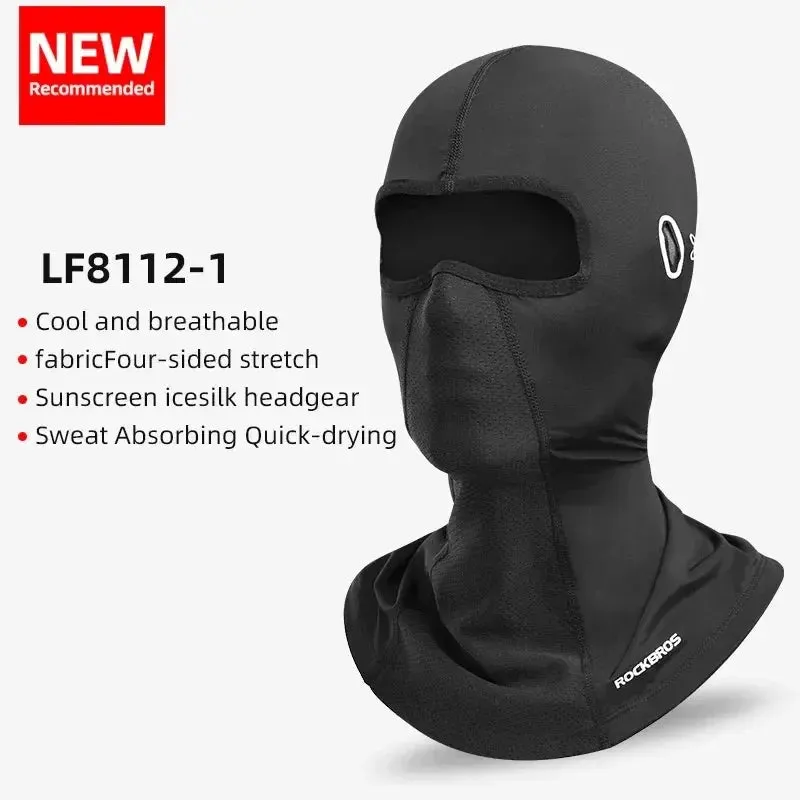 ROCKBROS Women Men's Balaclava Sun Protection Electric Bicycle Motorcycle Full Face Mask Ice Silk Headgear Cycling Spring Summer