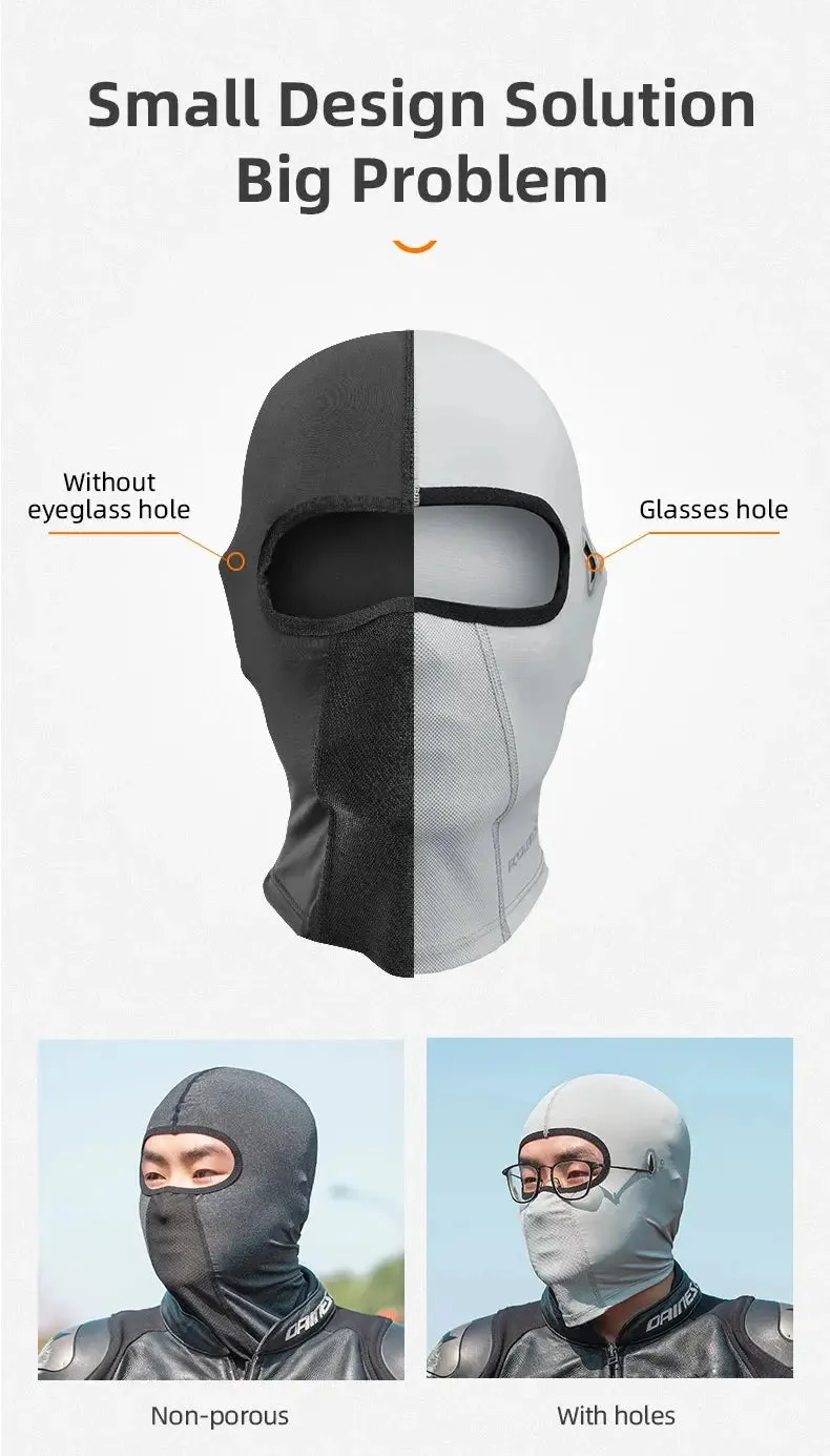 ROCKBROS Women Men's Balaclava Sun Protection Electric Bicycle Motorcycle Full Face Mask Ice Silk Headgear Cycling Spring Summer