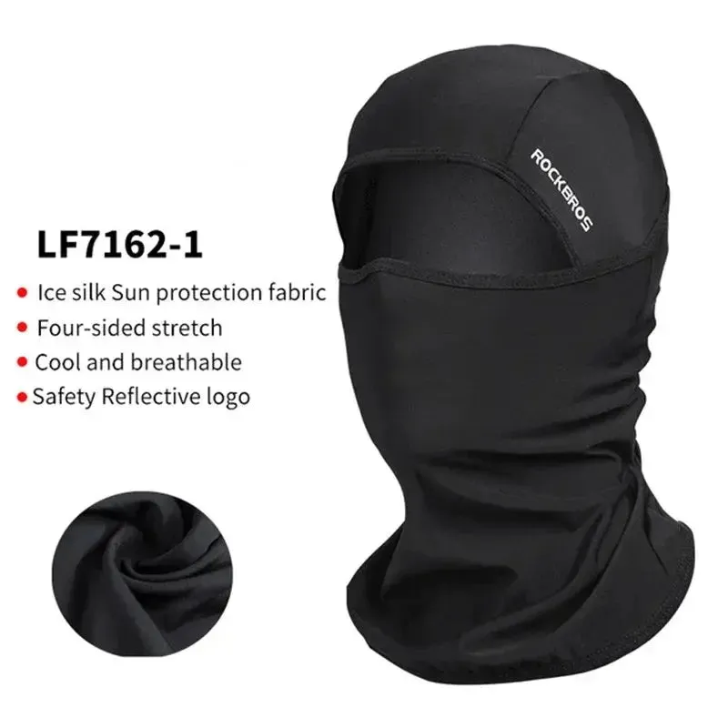 ROCKBROS Women Men's Balaclava Sun Protection Electric Bicycle Motorcycle Full Face Mask Ice Silk Headgear Cycling Spring Summer