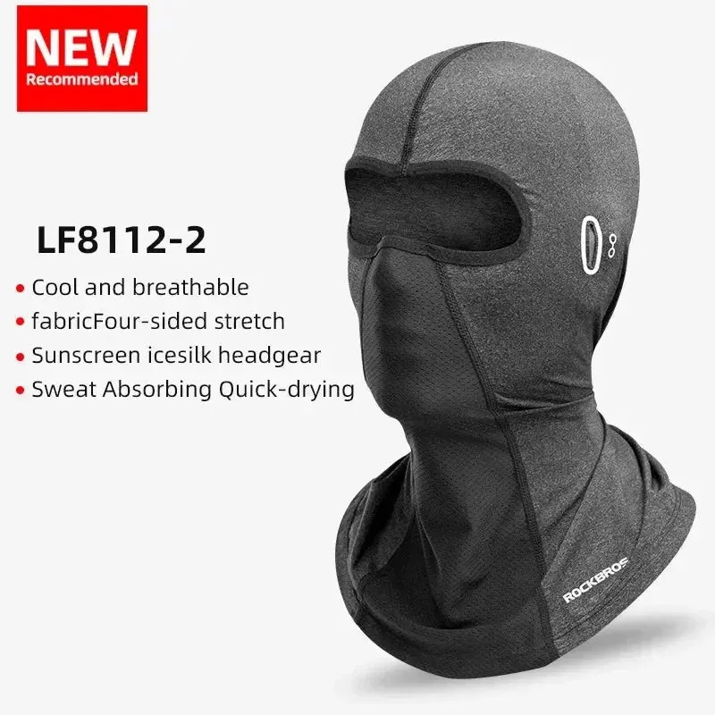 ROCKBROS Women Men's Balaclava Sun Protection Electric Bicycle Motorcycle Full Face Mask Ice Silk Headgear Cycling Spring Summer