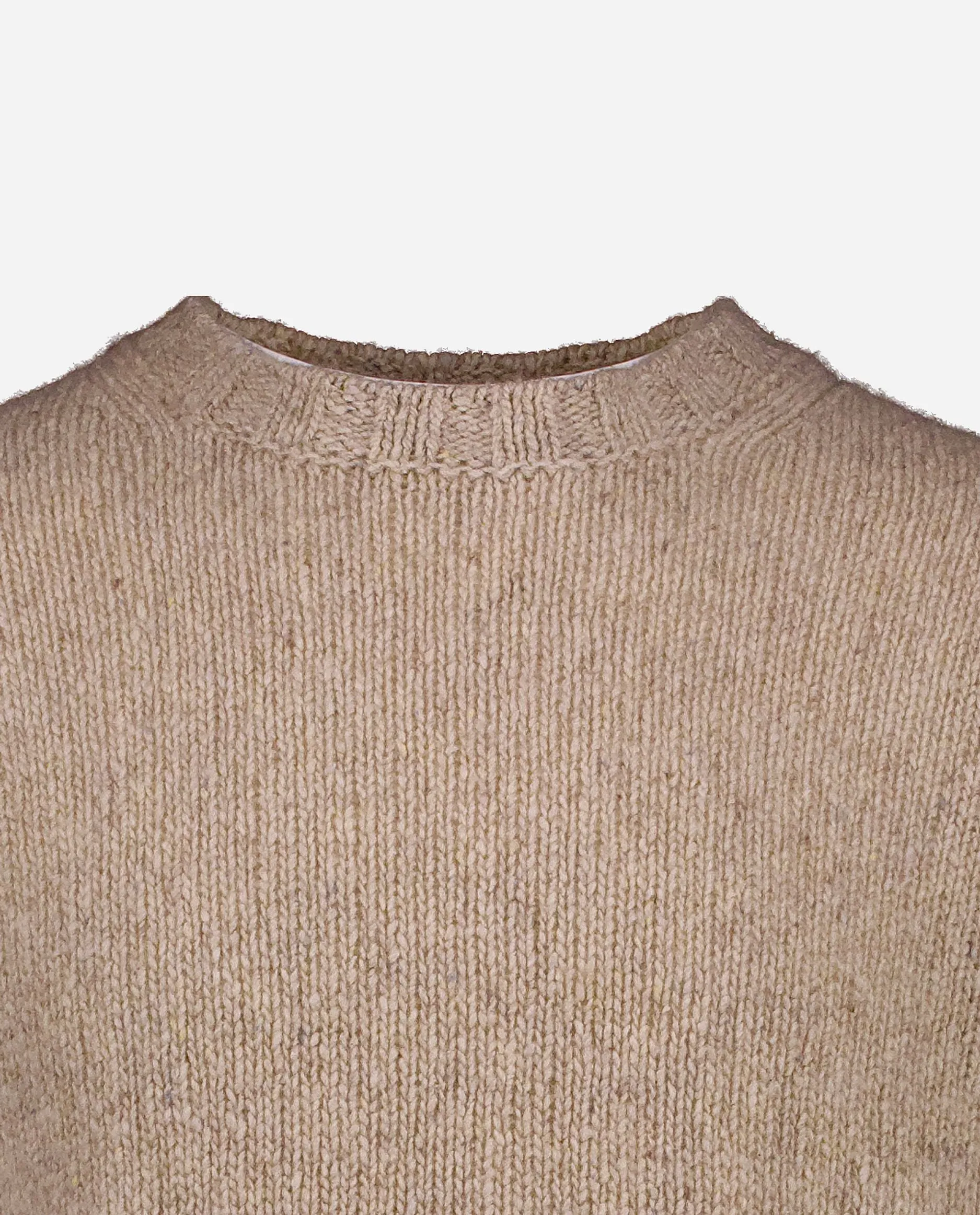 Rundhalsausschnitt Pullover aus Cashmere in Beige