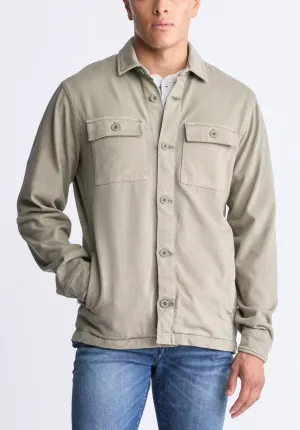 Salto Men's Utility Button-Up Shirt Jacket, Army green - BM24497