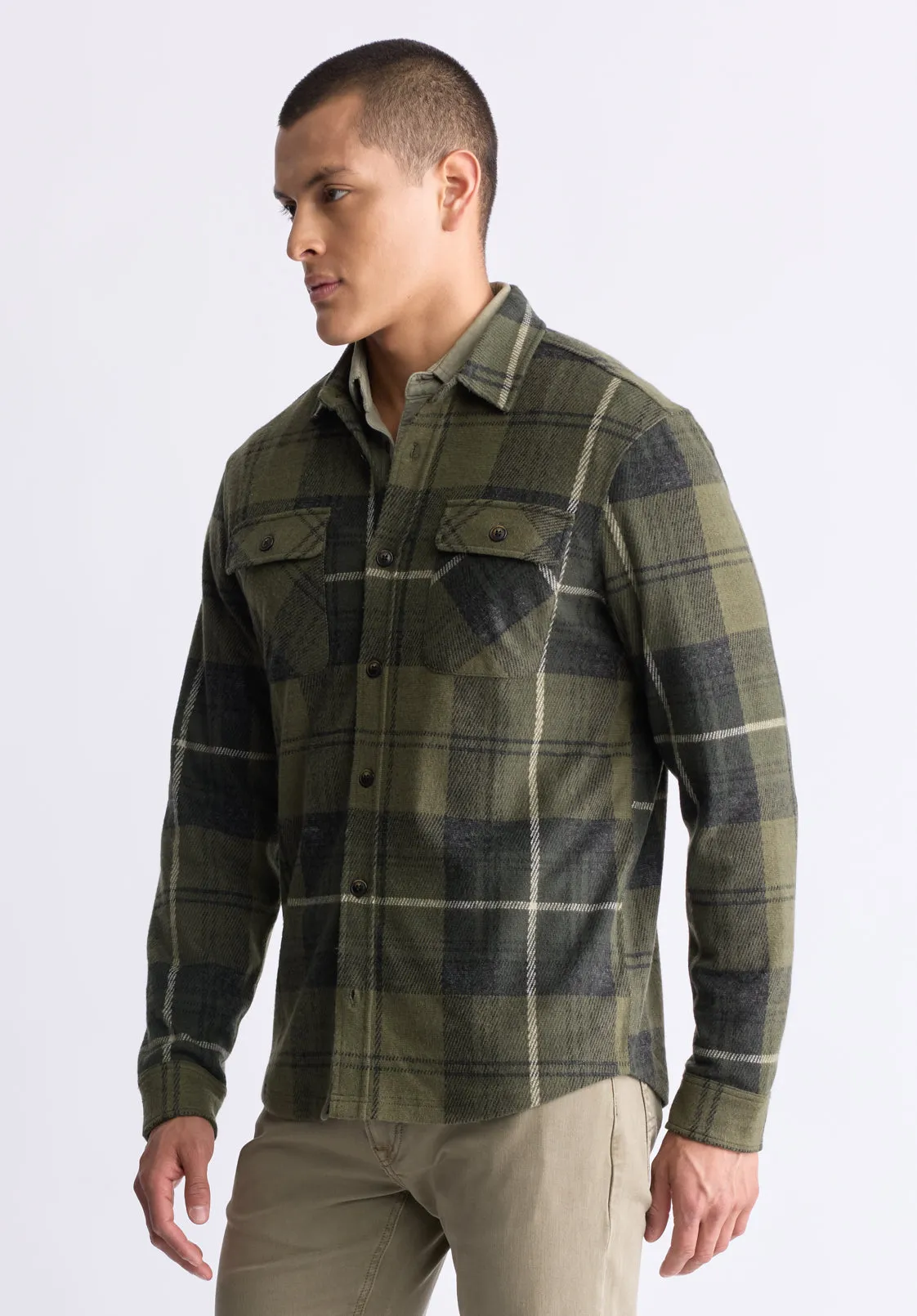 Samme Men's Plaid Blanket Shirt, Fern Green - BM24461