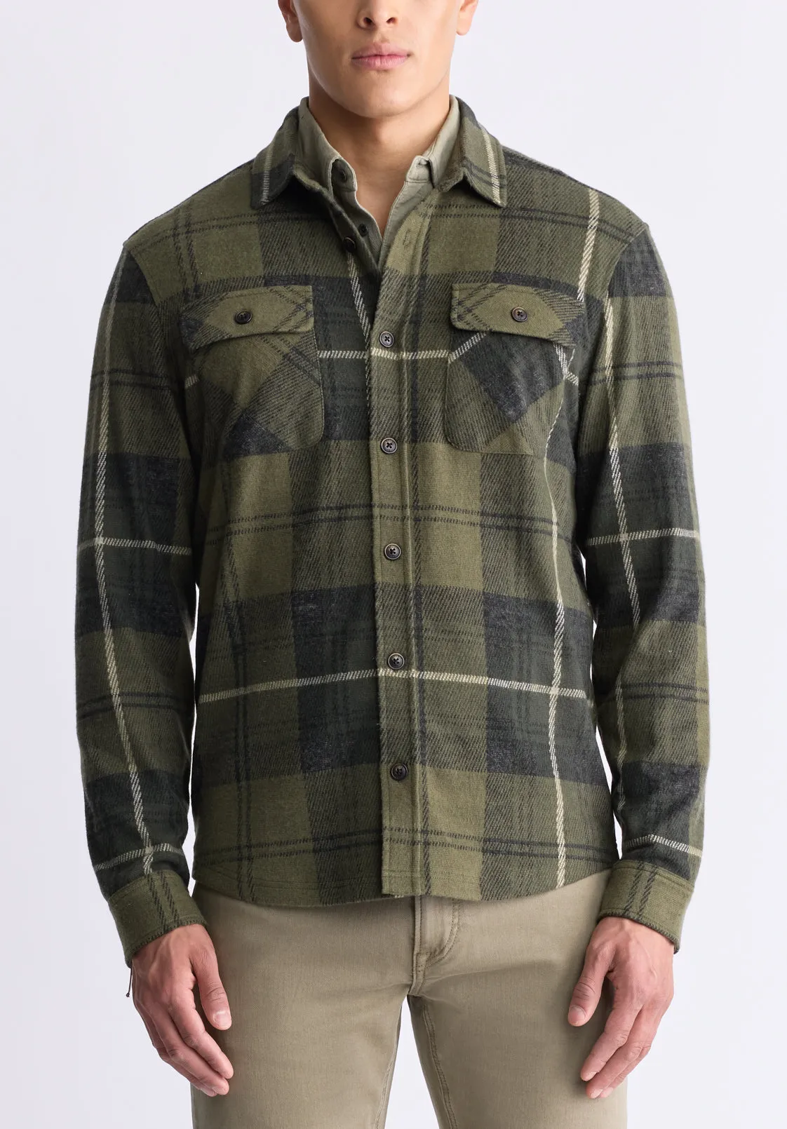 Samme Men's Plaid Blanket Shirt, Fern Green - BM24461