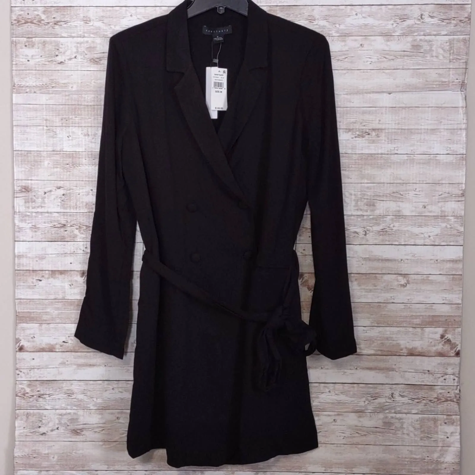 Sanctuary Show Stopper Blazer Wrap Dress Black M