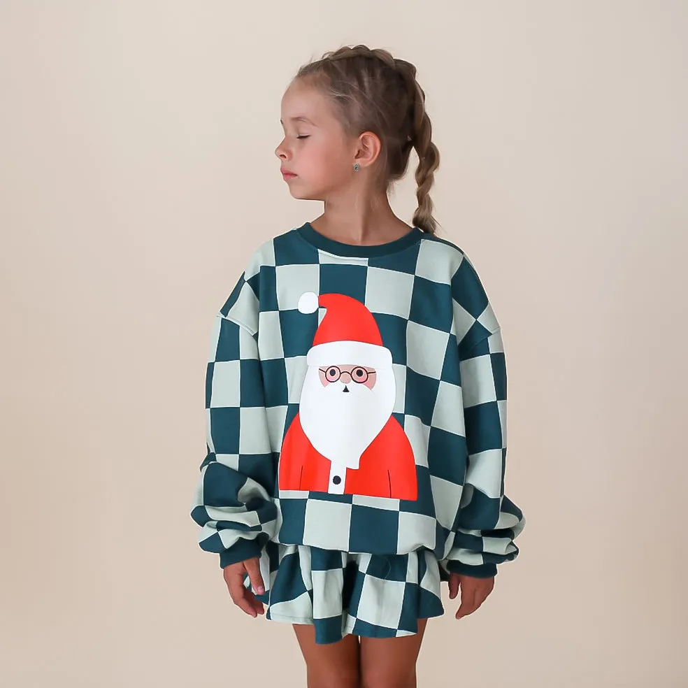 SANTA, I KNOW HIM!!| printed front & back | oversized drop shoulder pullover | KIDS