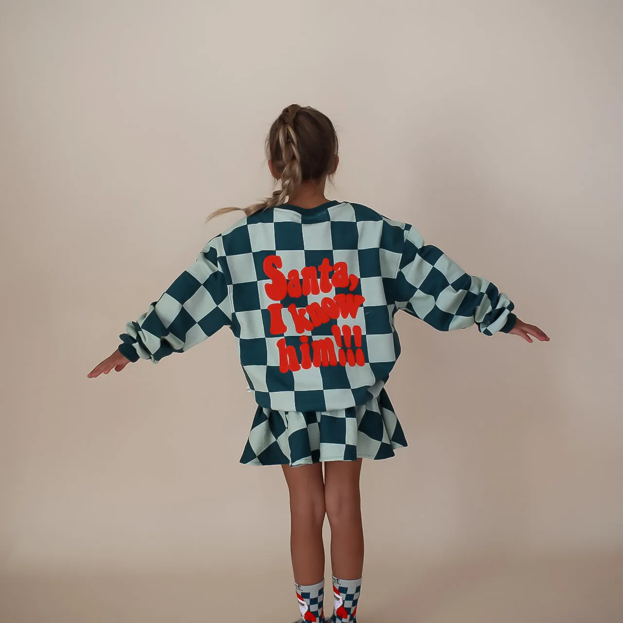 SANTA, I KNOW HIM!!| printed front & back | oversized drop shoulder pullover | KIDS