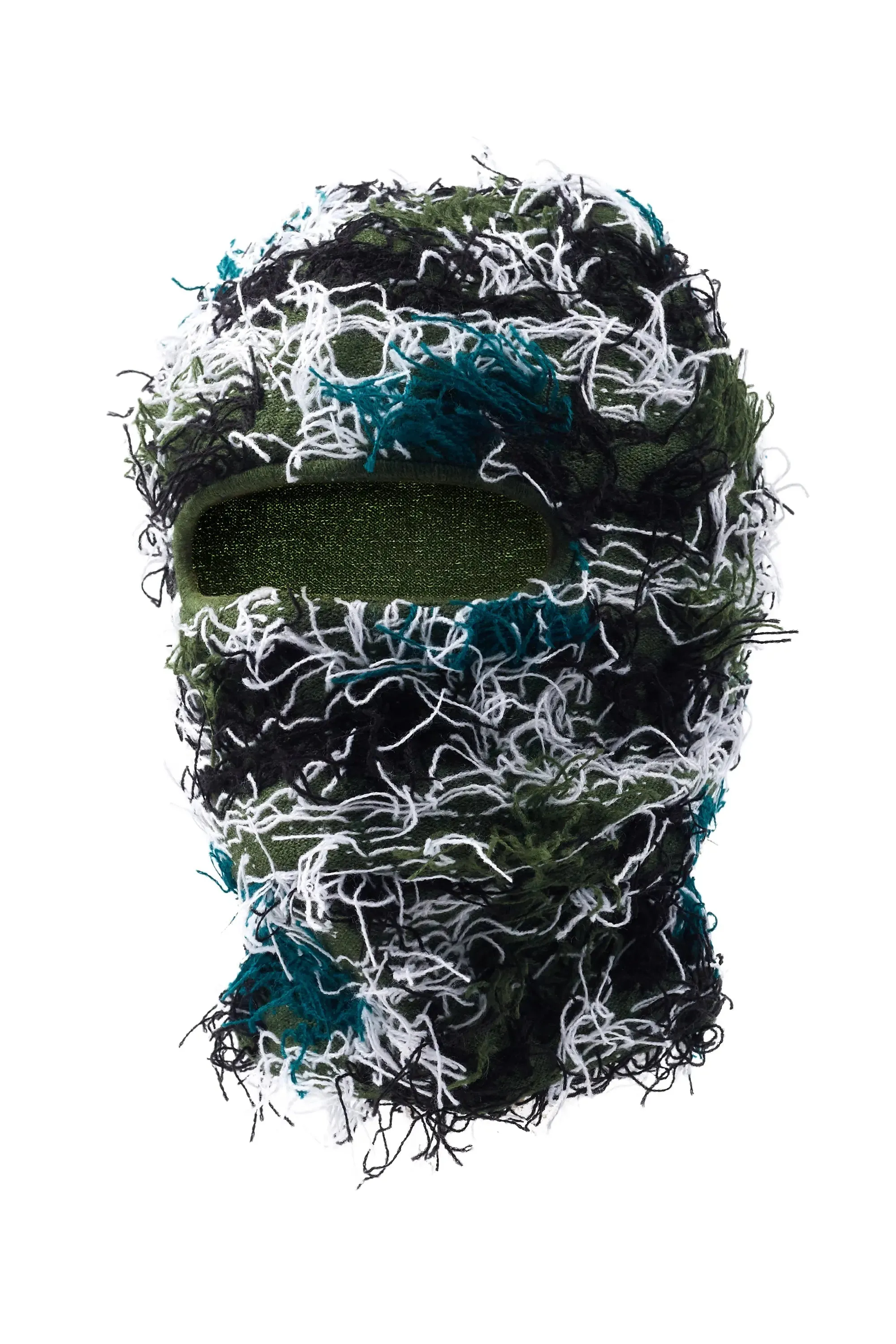 Seantee Green Multi Fuzzy Ski Mask