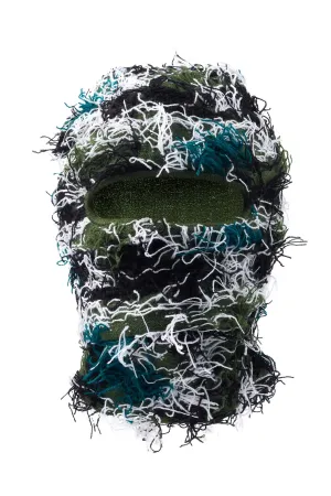 Seantee Green Multi Fuzzy Ski Mask