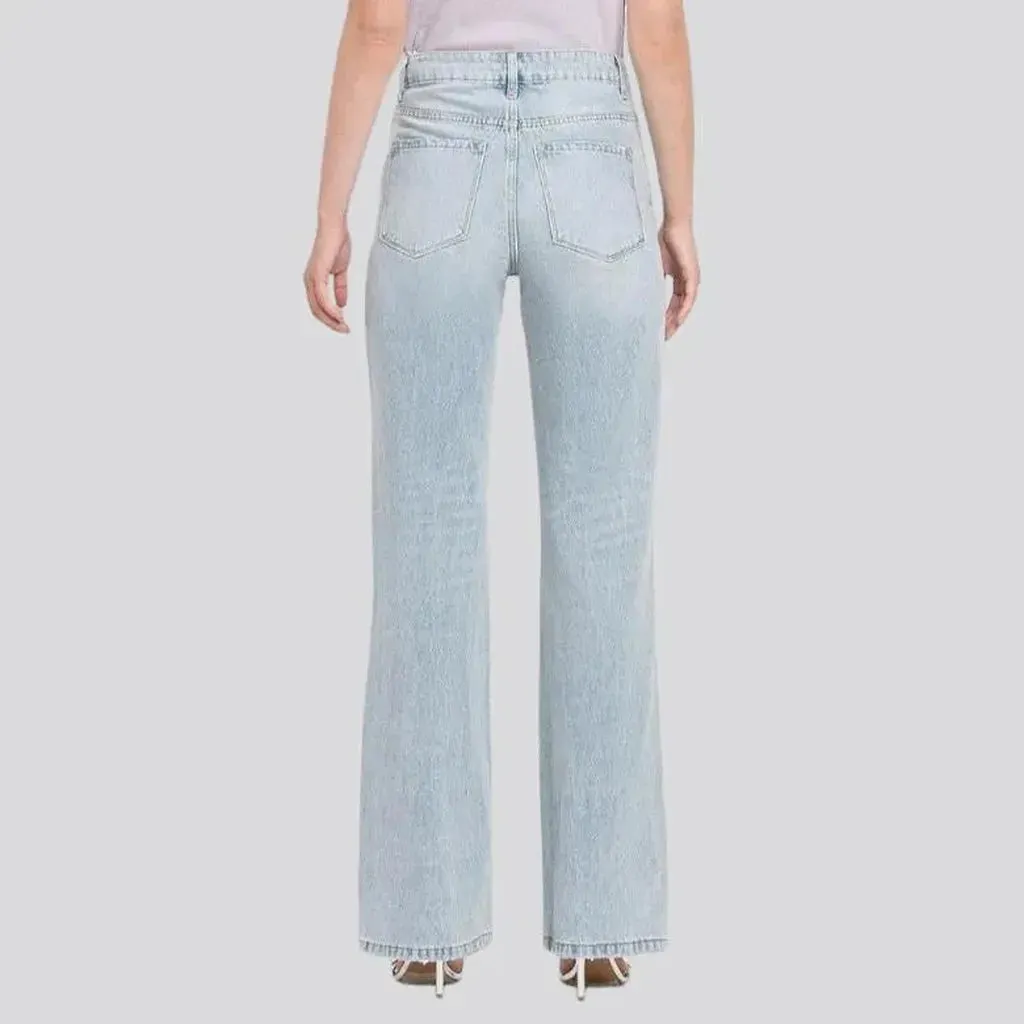 Street women's bleached jeans